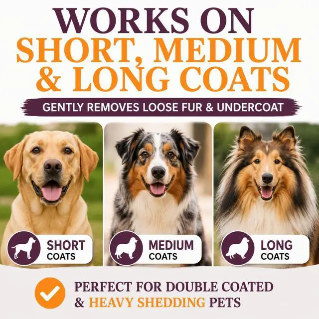 Alt view image 5 of 7 - Dog Brush for Shedding | Patented Deshedding Dog Brush | Pet Hair Remover for Short, Medium & Long Coats | Made in USA | 5 Inch