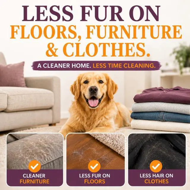 Alt view image 7 of 7 - Dog Brush for Shedding | Patented Deshedding Dog Brush | Pet Hair Remover for Short, Medium & Long Coats | Made in USA | 5 Inch