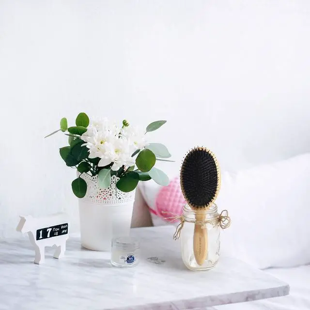 Alt view image 7 of 7 - Hair Brush-Boar Bristle Hair Brushes Natural Bamboo Wooden Cushion Massage Anti Static Large Paddle Hairbrush for Women Men and Kid (Round)