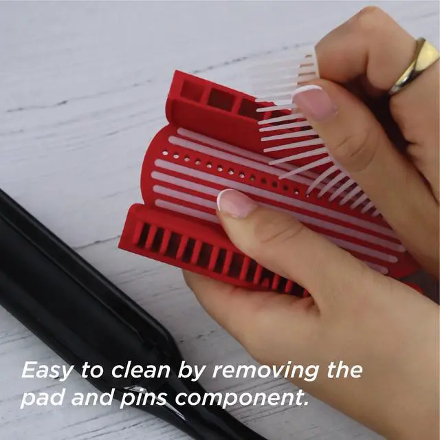 Alt view image 6 of 7 - Curly Hair Brush D3 (Black & Red) 7 Row Styling Brush for Detangling, Separating, Shaping and Defining Curls - For Women and Men