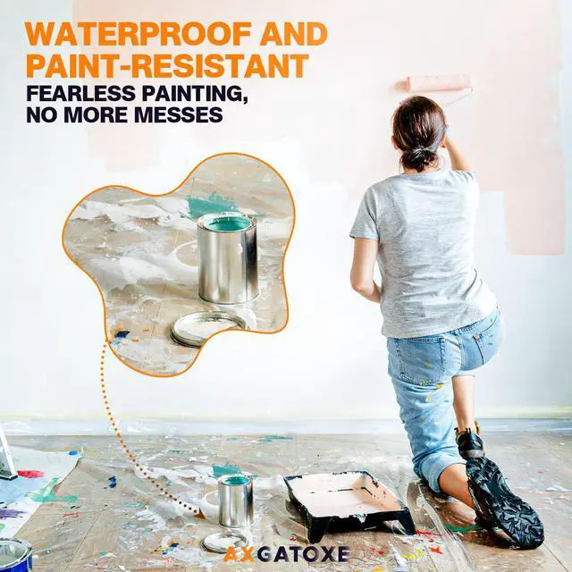 Alt view image 6 of 7 - 12 x 9 Ft Plastic Drop Cloths for Painting (10-Pack)