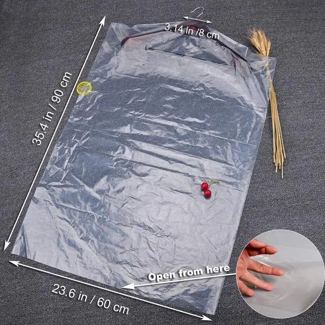 Alt view image 3 of 6 - 30 Pack Clear Plastic Clothes Covers 35.4inch Dry Cleaning Hanging Dust Proof Garment Bags for Home Storage Clothing Stores & Dry Cleaners.