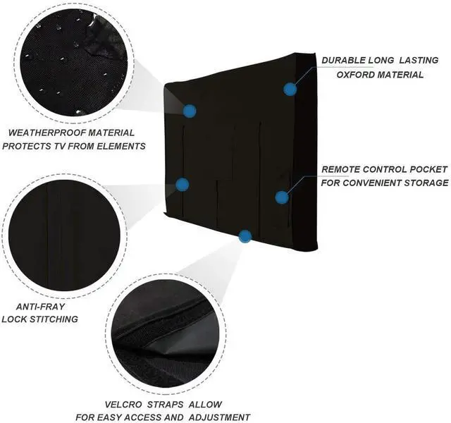 Alt view image 3 of 6 - Outdoor TV Cover 60 to 65 inch Weatherproof and Waterproof