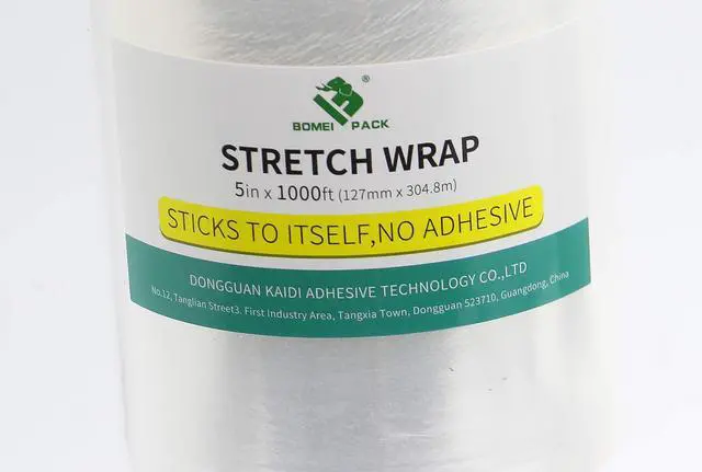 Alt view image 2 of 7 - 4Pack Industrial Mini Clear Stretch Wrap with Handle 5" 1000ft 80 Gauge for Pallet Wrap, Durable Self-Adhering Plastic Wrap for Packing, Moving, Heavy Duty