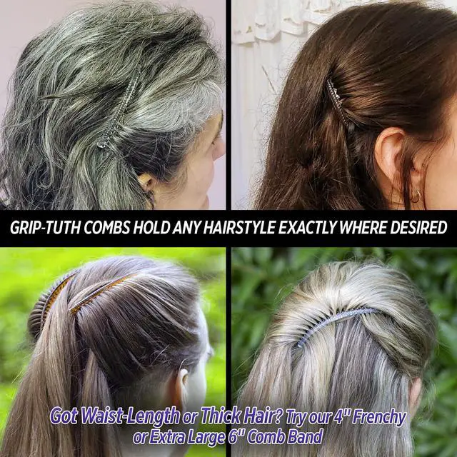 Alt view image 6 of 6 - Grip-Tuth Tuck Combs (2-1.5") Secure Hold for all Hair Types