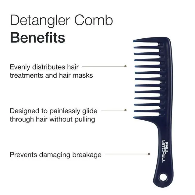 Alt view image 2 of 7 - Detangler Comb, Wide Tooth Comb Detangles Wet or Dry Hair, Night Sky Blue
