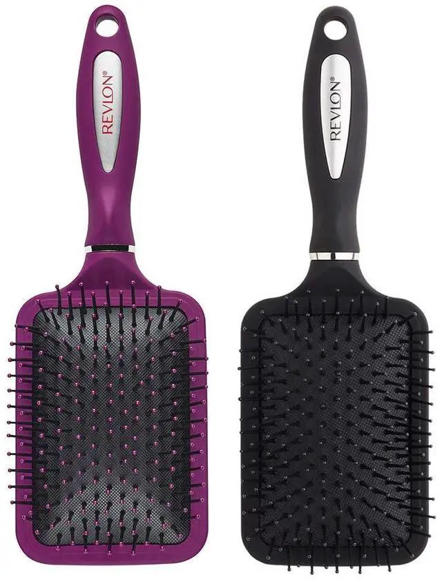 Alt view image 2 of 5 - Straight & Smooth Soft Touch Paddle Hair Brush Set, Black + Berry