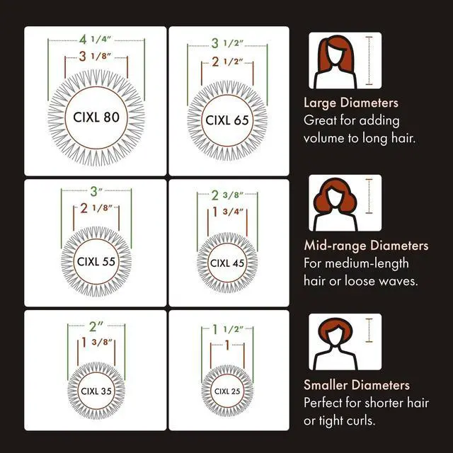 Alt view image 6 of 7 - Ceramic + Ion Speed XL - Extra-Long Round Thermal Hair Brush - Not Electrical - Professional Blowout Brush for Normal to Thick Hair - 2 1/8"- Diameter Barrel - CIXL-55