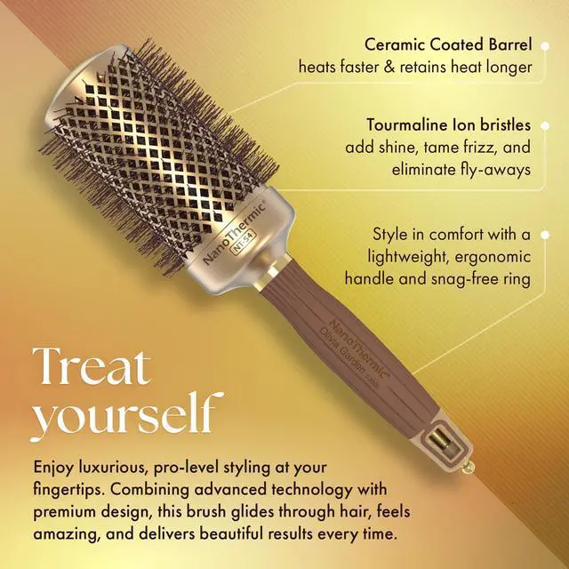 Alt view image 3 of 7 - NanoThermic Ceramic + Ion Round Thermal Hair Brush - Not Electrical - Professional Blowout Brush for Normal to Thick Hair, NT-54 2 1/8"