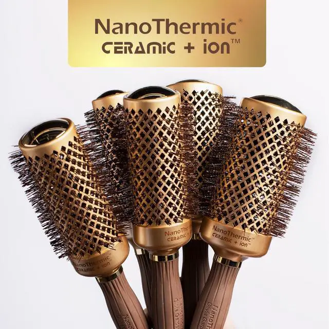 Alt view image 6 of 7 - NanoThermic Ceramic + Ion Round Thermal Hair Brush - Not Electrical - Professional Blowout Brush for Normal to Thick Hair, NT-54 2 1/8"