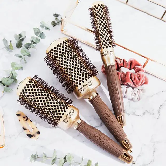 Alt view image 7 of 7 - NanoThermic Ceramic + Ion Round Thermal Hair Brush - Not Electrical - Professional Blowout Brush for Normal to Thick Hair, NT-54 2 1/8"