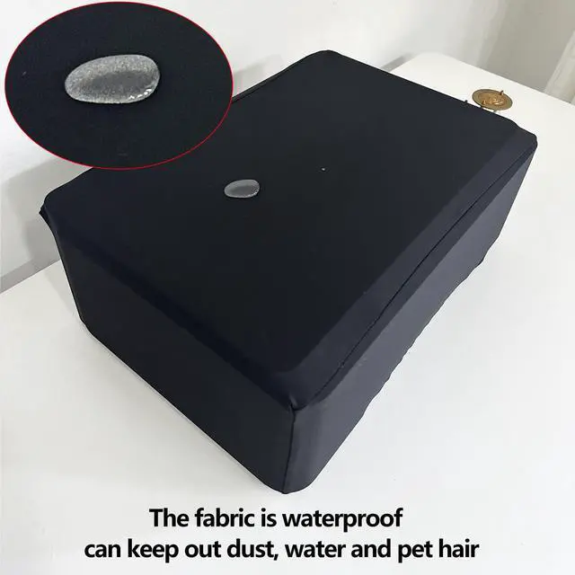 Alt view image 5 of 7 - Universal Elastic Waterproof Printer Dust Cover - Minimalist Black Stretch Fabric Protector with Drawstring Closure & Metal Buckle for Most Printers