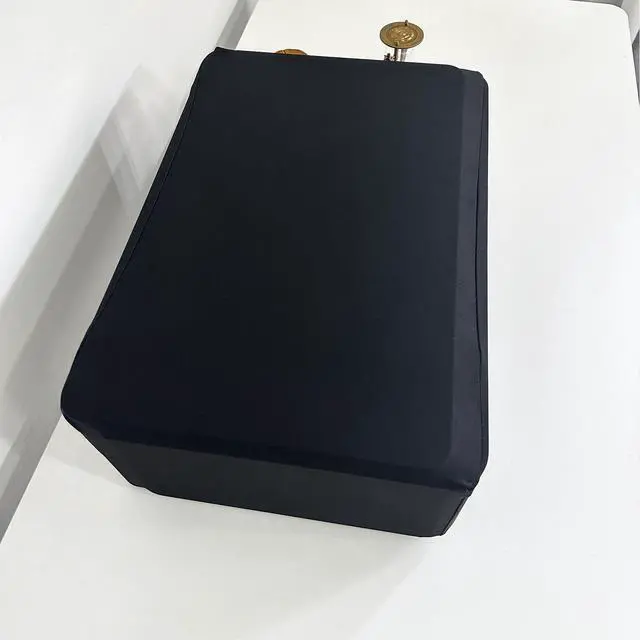 Alt view image 7 of 7 - Universal Elastic Waterproof Printer Dust Cover - Minimalist Black Stretch Fabric Protector with Drawstring Closure & Metal Buckle for Most Printers