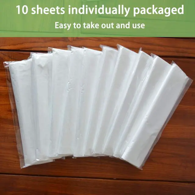 Alt view image 3 of 7 - 10 Piece Painter Plastic Drop Cloths Sheet,Waterproof Anti-dust Cover,9x12 Feet Disposable Tarp for Painting for Couch/Furniture Cover