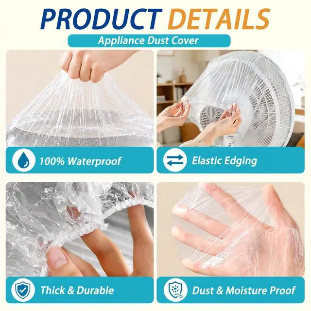 Alt view image 3 of 6 - 90 PCS Clear Disposable Small Appliance Dust Covers