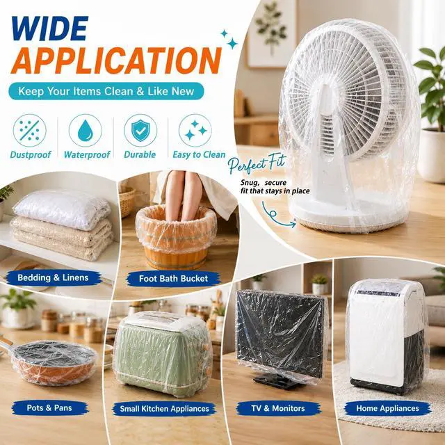 Alt view image 6 of 6 - 90 PCS Clear Disposable Small Appliance Dust Covers
