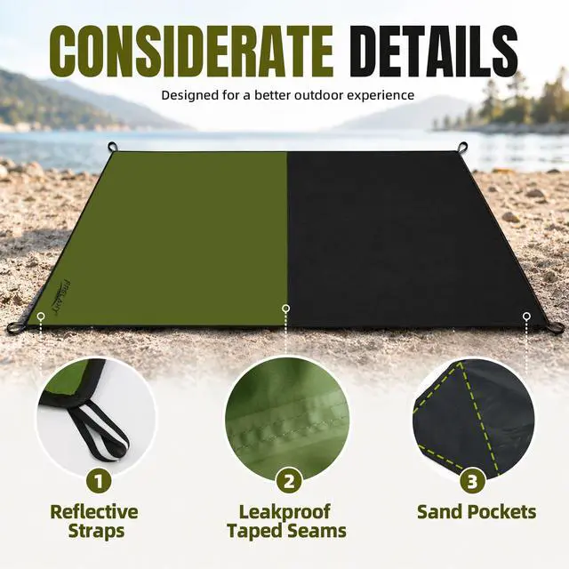 Alt view image 3 of 7 - Pocket Picnic Blanket, Waterproof Blanket for Beach Festival