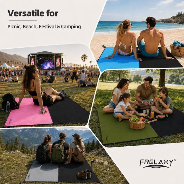 Alt view image 7 of 7 - Pocket Picnic Blanket, Waterproof Blanket for Beach Festival