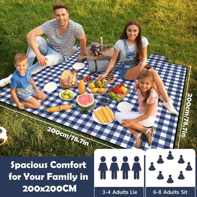 Alt view image 2 of 7 - Waterproof Picnic Outdoor Blanket, 79"x79" Beach Camping Mat