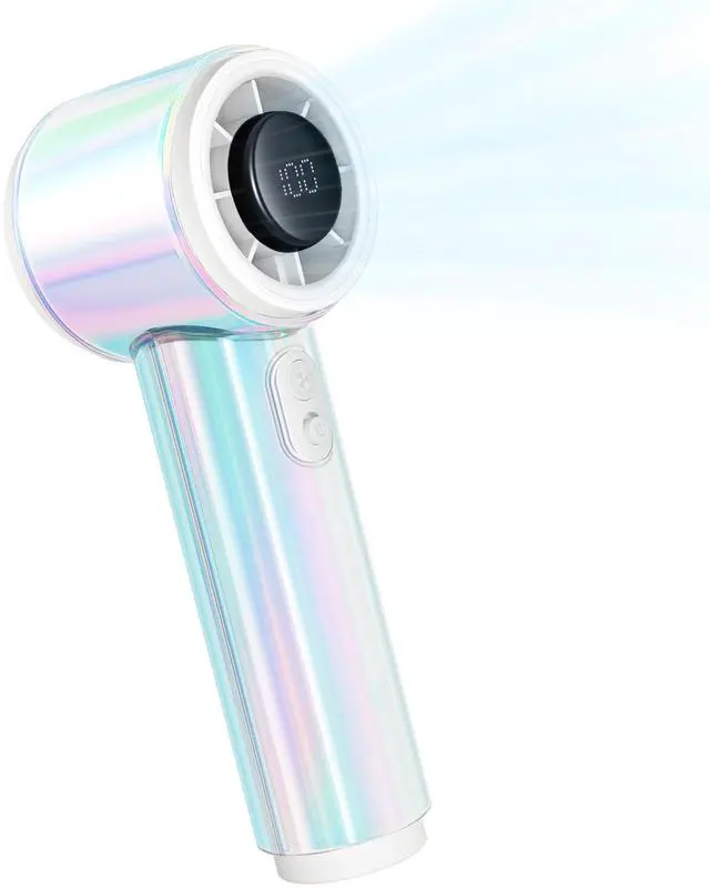 Main image of Handheld Fan, Portable Hand Held Fan, 12 Working Hours, 15000RPM Powerful Rechargeable Personal Turbo Fan with 100 Speed, Summer Essentials for Women Beach Travel Outdoor White