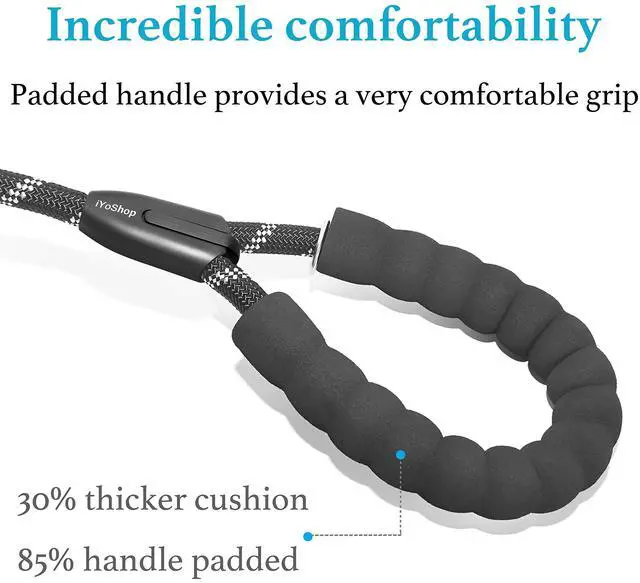 Alt view image 4 of 7 - Double Dog Leash, 360° Swivel, No Tangle, Large, 25-150 lbs, Black