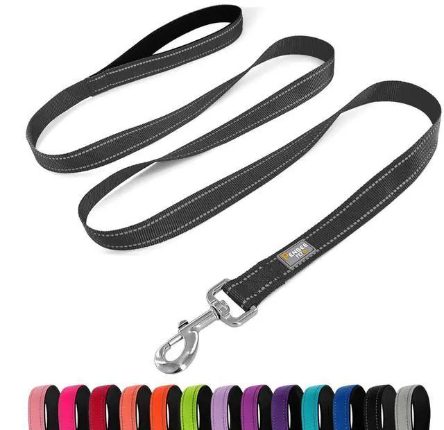 Main image of Dog Leash 6 FT Padded Handle Nylon Reflective Dogs Leashes for Medium Dogs Black