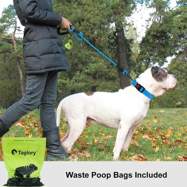 Alt view image 2 of 6 - Rope Dog Leash for Medium Large Dogs, 6 FT Padded Handle, Blue