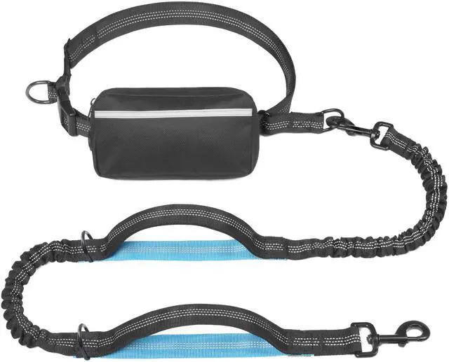 Main image of Hands Free Dog Leash with Zipper Pouch, Large, 25-120 lbs, Black