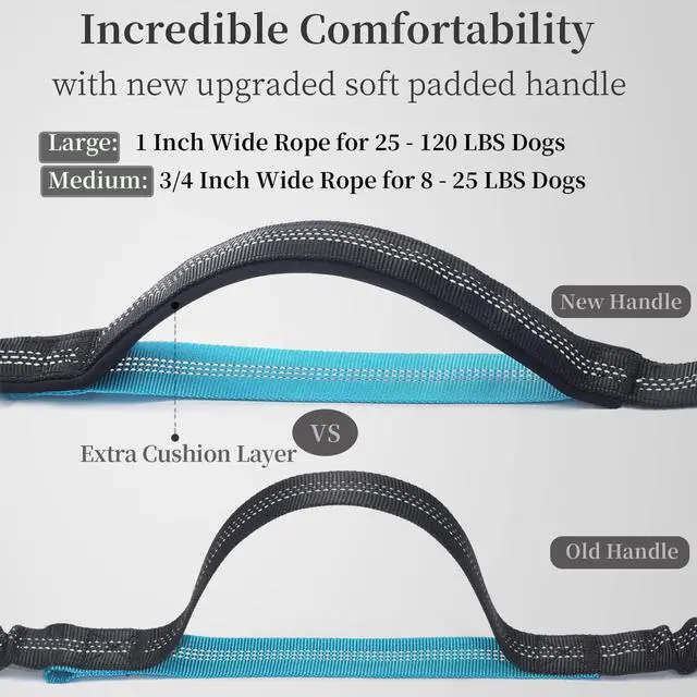 Alt view image 3 of 7 - Hands Free Dog Leash with Zipper Pouch, Large, 25-120 lbs, Black