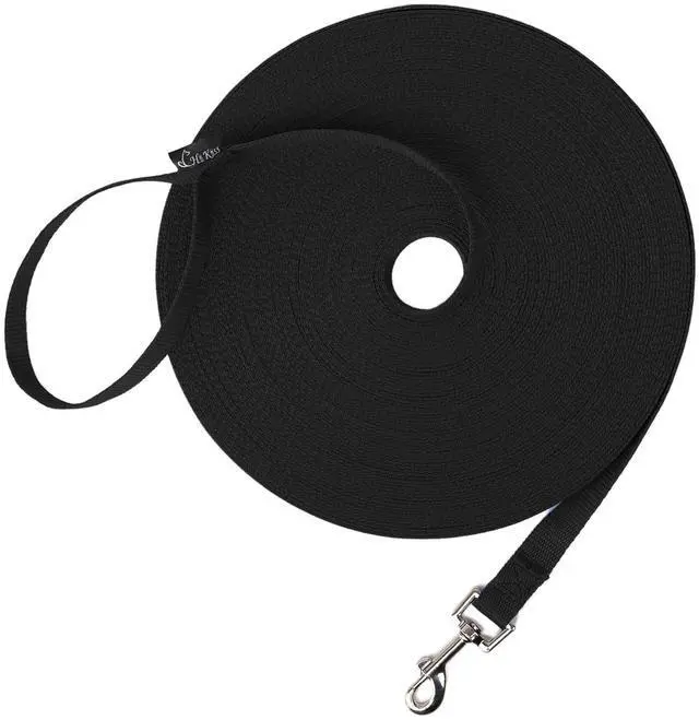 Main image of Dog/Puppy Obedience Recall Training Agility Lead/Leash - 15ft 20ft 30ft 50ft 100ft - Great for Play, Camping, or Backyard - Black
