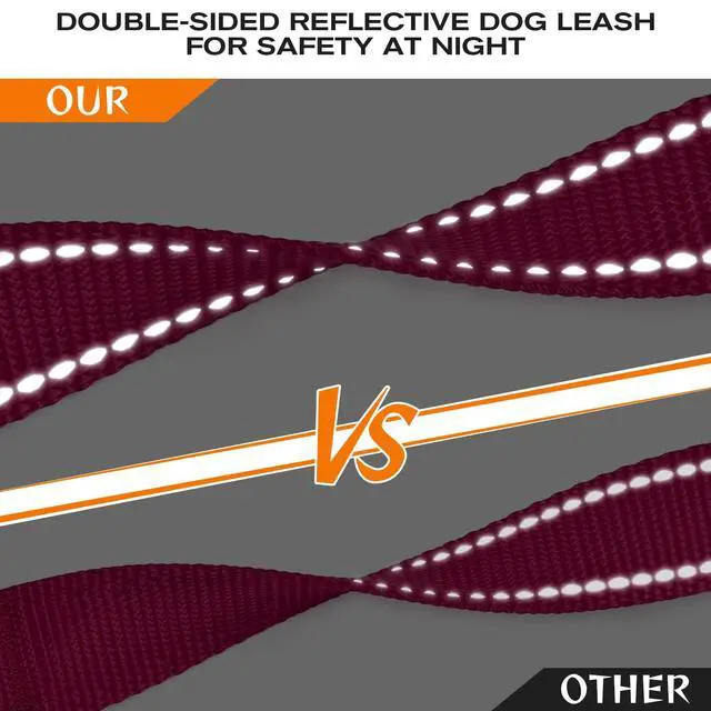 Alt view image 5 of 7 - Dog Leash for Large Dogs that Pull, Double Handle, 6FT, Hot Pink