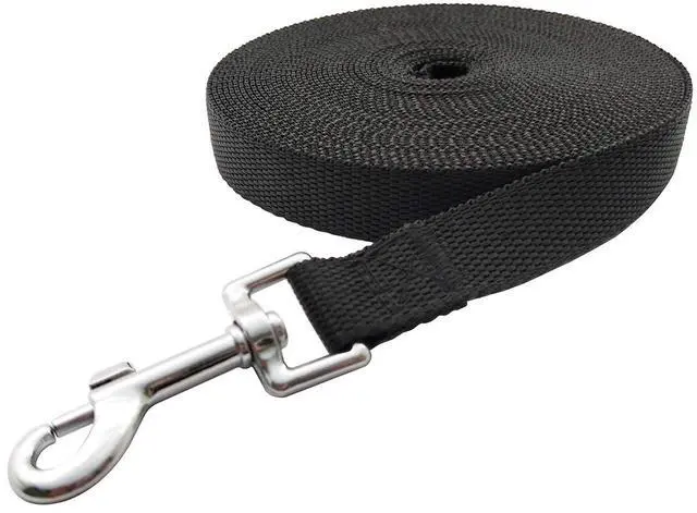 Alt view image 3 of 5 - Nylon Training Dog Leash for Small Medium Large Dogs, 15ft 20ft 30ft 50ft Long Puppy Lead for Obedience Recall Training, Camping (20ft, Black)