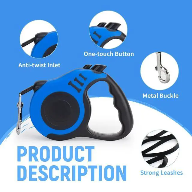 Alt view image 4 of 6 - Retractable Dog Leash Automatic Telescopic Tractor Dog Tape