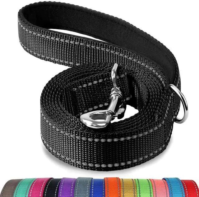Main image of Reflective Dog Leash for Medium & Large Dogs, 6 FT x 1", Black