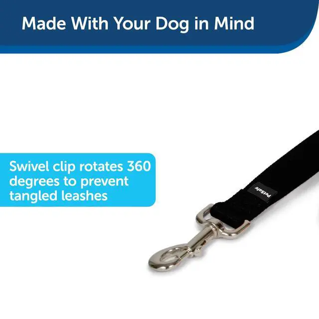 Alt view image 2 of 6 - Nylon Dog Leash - Strong, Durable, Traditional Style Leash with Easy to Use Bolt Snap - 1 in. x 6 ft., Black