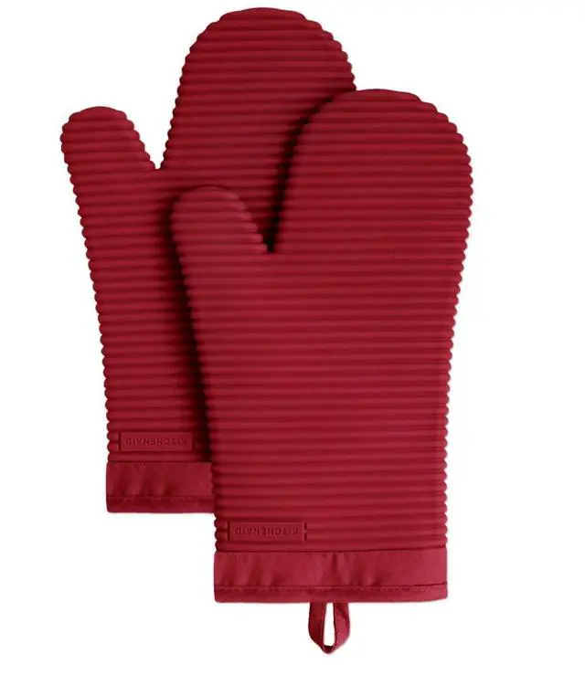 Main image of Ribbed Soft Silicone Oven Mitt 2-Pack Set, 7.5"x13", Smoked Paprika