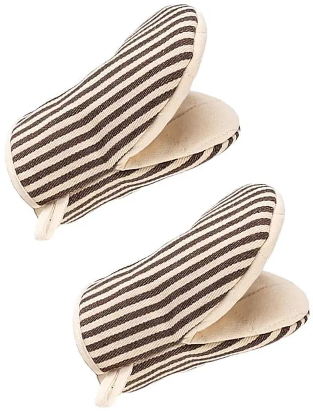 Main image of 1 Pair Mini Oven Mitts,High Heat Resistant Oven Gloves,Kitchen Short Oven Mit with Hanging Loop for BBQ, Baking, Cooking and Grilling, (Khaki)