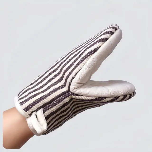 Alt view image 6 of 7 - 1 Pair Mini Oven Mitts,High Heat Resistant Oven Gloves,Kitchen Short Oven Mit with Hanging Loop for BBQ, Baking, Cooking and Grilling, (Khaki)