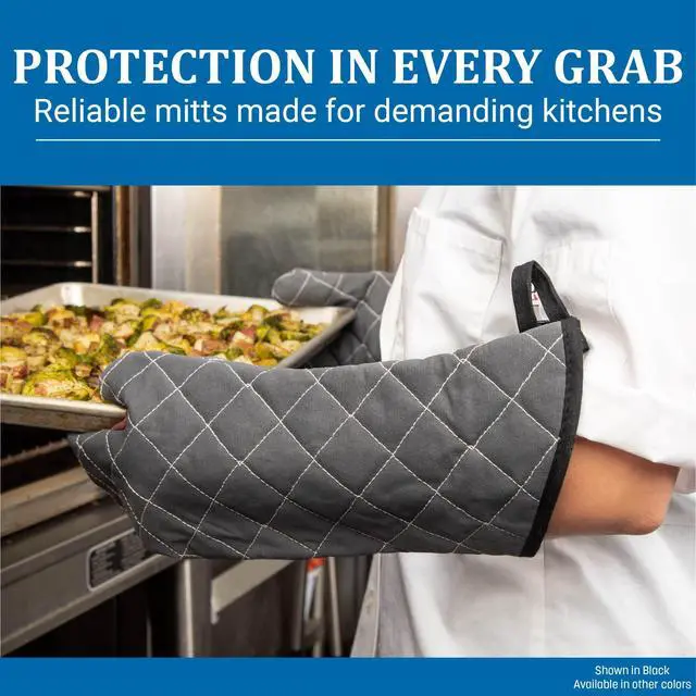 Alt view image 5 of 6 - San Jamar Bestguard Oven Mitt with Reinforced Webguard Plus, Cotton, 17 Inches, Black