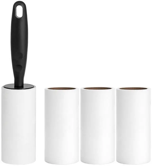 Main image of Lint Roller for Clothes Extra Sticky Pet Hair Removal Roller with Refills, Refillable Handle with 4 Sticky Rolls (Black Stick)