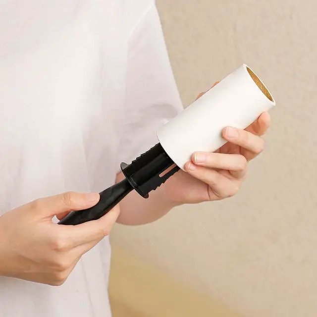 Alt view image 5 of 7 - Lint Roller for Clothes Extra Sticky Pet Hair Removal Roller with Refills, Refillable Handle with 4 Sticky Rolls (Black Stick)