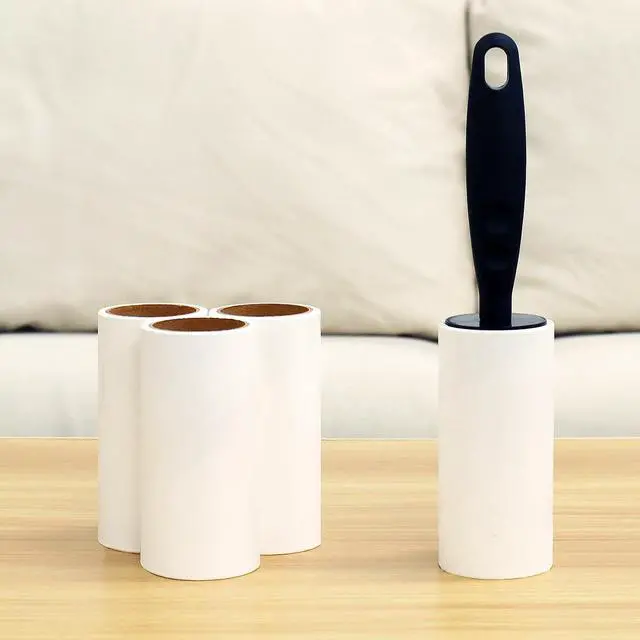 Alt view image 6 of 7 - Lint Roller for Clothes Extra Sticky Pet Hair Removal Roller with Refills, Refillable Handle with 4 Sticky Rolls (Black Stick)