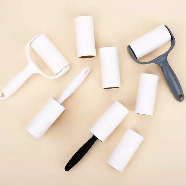 Alt view image 7 of 7 - Lint Roller for Clothes Extra Sticky Pet Hair Removal Roller with Refills, Refillable Handle with 4 Sticky Rolls (Black Stick)