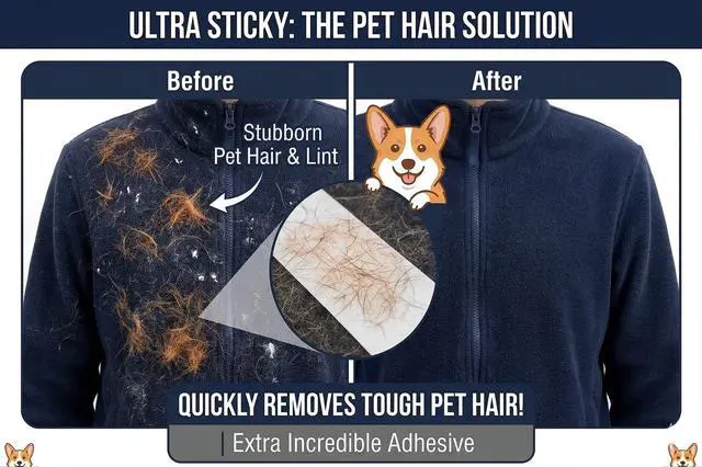 Alt view image 2 of 7 - Extra Sticky Lint Roller, 6-Pack 600 Sheets, Pet Hair