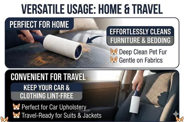 Alt view image 4 of 7 - Extra Sticky Lint Roller, 6-Pack 600 Sheets, Pet Hair