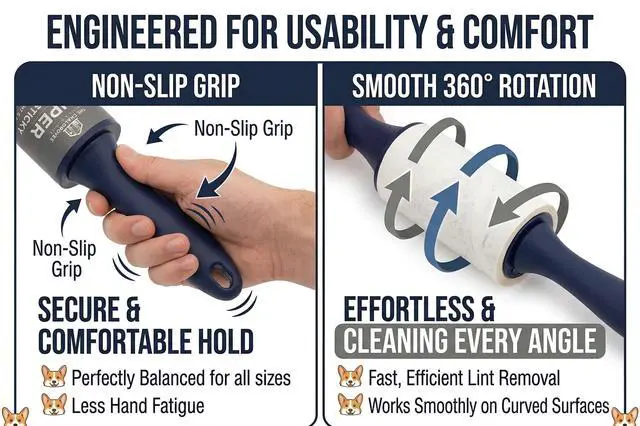 Alt view image 3 of 7 - Extra Sticky Lint Roller, 6-Pack 600 Sheets, Pet Hair