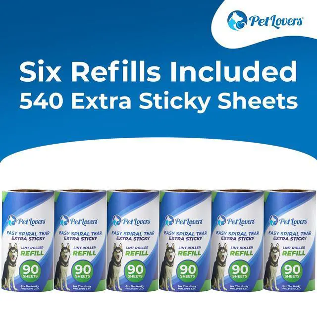 Alt view image 6 of 7 - Extra Sticky Lint Roller 6 Pack of Refills Only - No Handle Included - 90 Sheets Per Refill 540 Sheets Total
