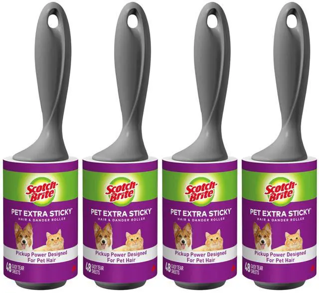Main image of Pet Extra Sticky Lint Rollers 4 Rollers 48 Sheets Per Roller 192 Sheets Total
