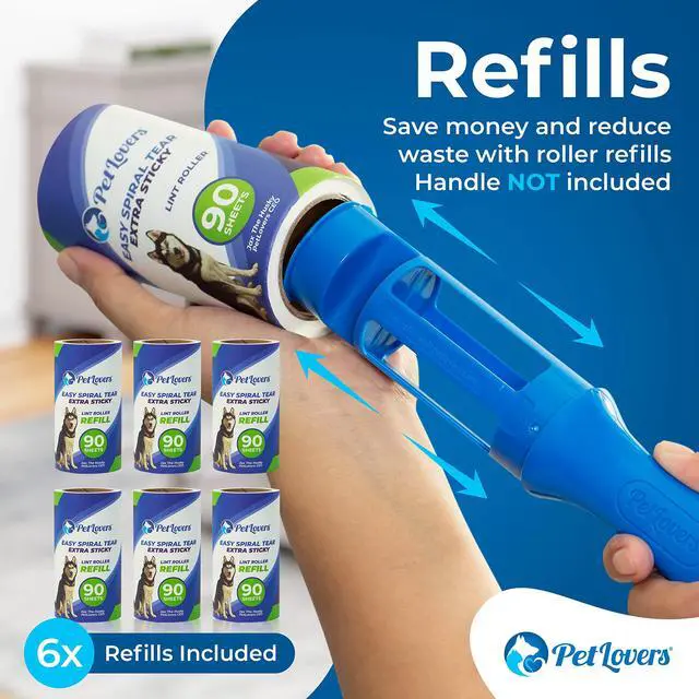 Alt view image 3 of 7 - Extra Sticky Lint Roller 6 Pack of Refills Only - No Handle Included - 90 Sheets Per Refill 540 Sheets Total