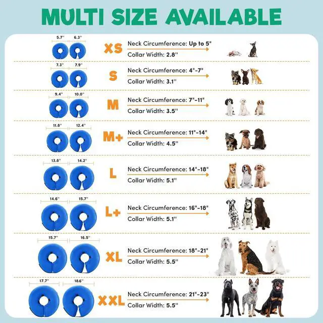Alt view image 5 of 6 - Inflatable Dog Cone Collar Alternative After Surgery Large, Blue